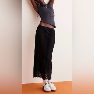 Free People Sheer Lace Maxi Skirt